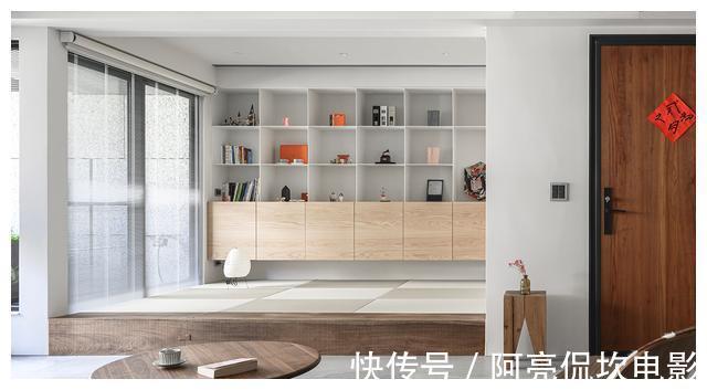 茶室|100㎡三居室,没有电视墙,开放式茶室、餐厨一体化,让家更实用!