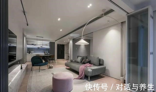 孔雀绿|都市女性的家,98㎡黑白灰中穿插孔雀绿和淡粉色,成熟又少女!