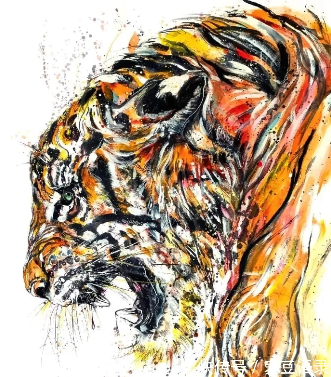 动物@她在一幅画里,画了一万种颜色,连斑马和大象都变成彩虹色