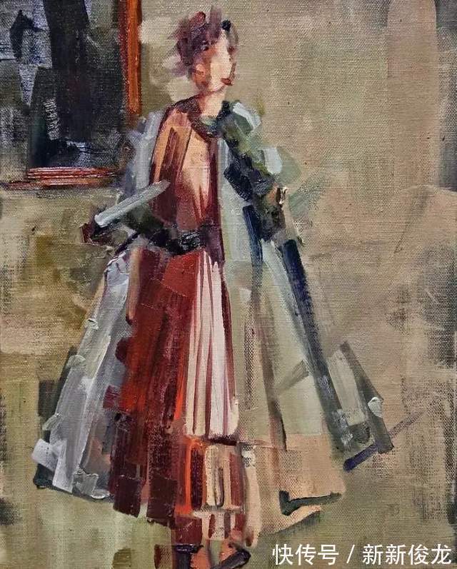 画家@她以生动、动感和现代的笔触,描绘画面
