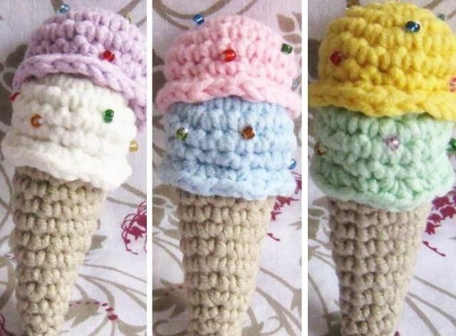 小熊|来一打这种公仔小熊冰激凌吧这个夏天的手工让你越钩越清凉