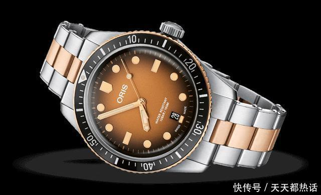 ORIS Divers 65半铜表带,搭棕色渐层面盘展现怀旧潜水表