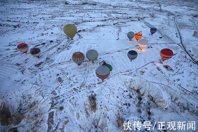 幻景|冬日幻景:土耳其山谷雪后升起缤纷热气球