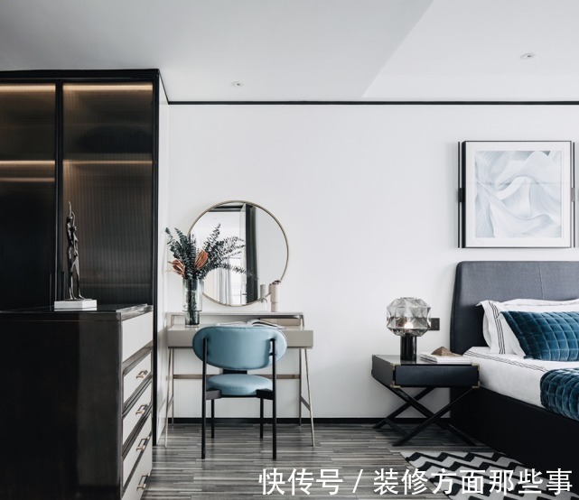 三居室|132平现代风三居室,在海蓝色海洋里做一个幸福的人