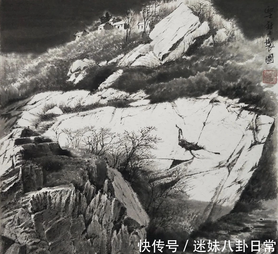 画家!一位青年画家的山水画很写实,有韵有境,不输西方风景画!