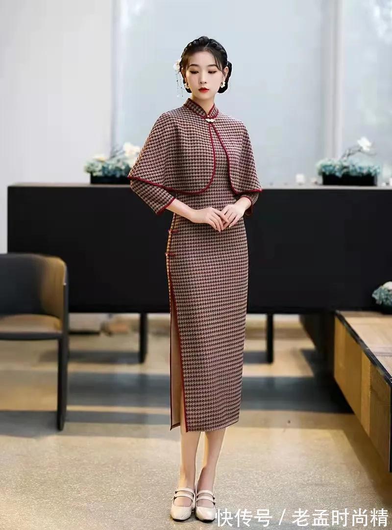 格子|格子旗袍是女装中经典流行元素,不挑身材不挑人,展露柔美好风情