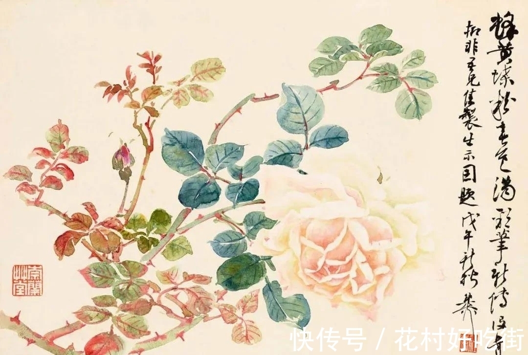 国画家$国画家|陆抑非的月季花