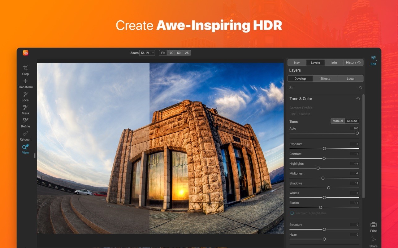 ON1 HDR 2023 For Mac v17.5.1.14051 HDR照片处理软件中文版