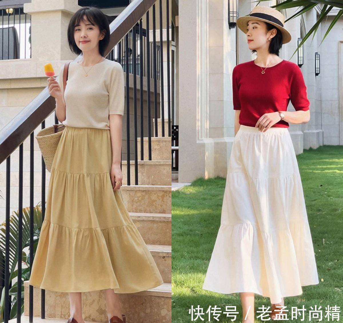 伞裙 立春,穿“半身裙”很有女人味,但要选对款式、搭对上衣才更优雅