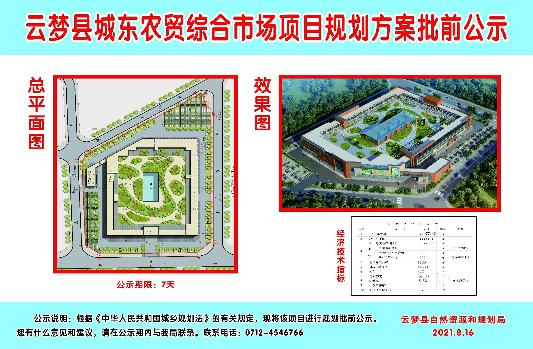 农贸|云梦县城东农贸综合市场项目规划方案批前公示