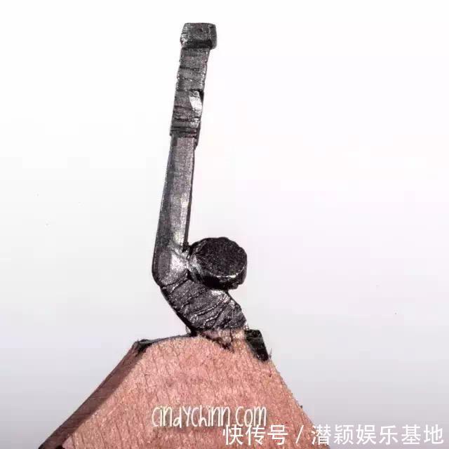 美国艺术家 Cindy Chinn 在铅笔上微雕艺术的作品