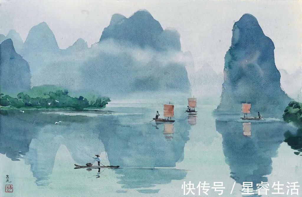 水彩&他被徐悲鸿称为“中国艺术界卓绝天才”,融入水墨意境的水彩,太美好了!