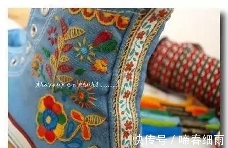diy 小白鞋穿腻了?试下刺绣后的小白鞋,一样穿出“花”样!附教程