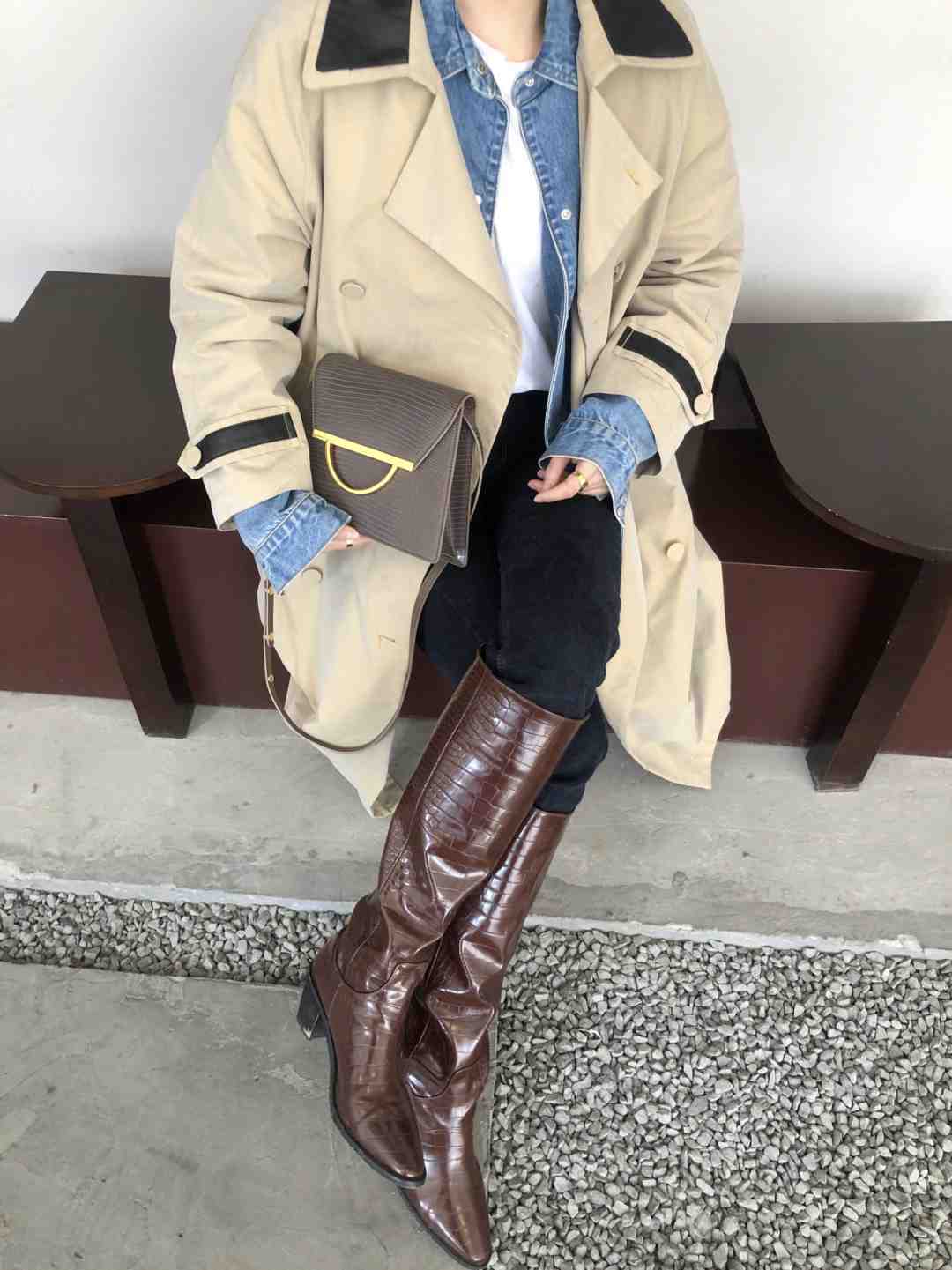 紧身裤 今年火了一种穿法叫“风衣+高筒靴”,喜欢气质类风格的,别错过