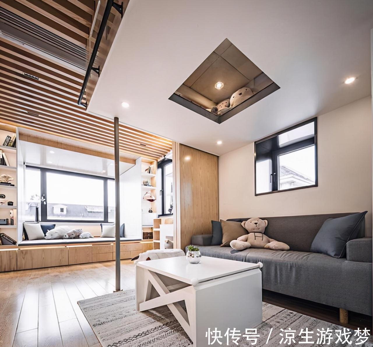 客厅|34平的顶层小家,让北方公婆很不适应,没想到改造之后好舒服!