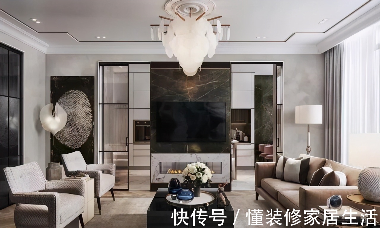 老三件儿|越来越多家庭客厅不再装电视了,现在流行这样装,时尚又大气