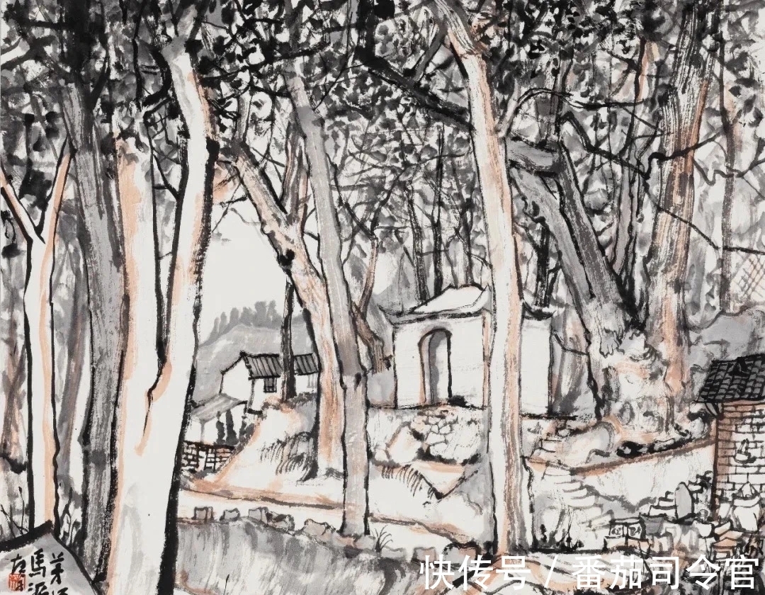 写意山水画|林容生一组写意山水画,每张都带高清局部,看清线的造型