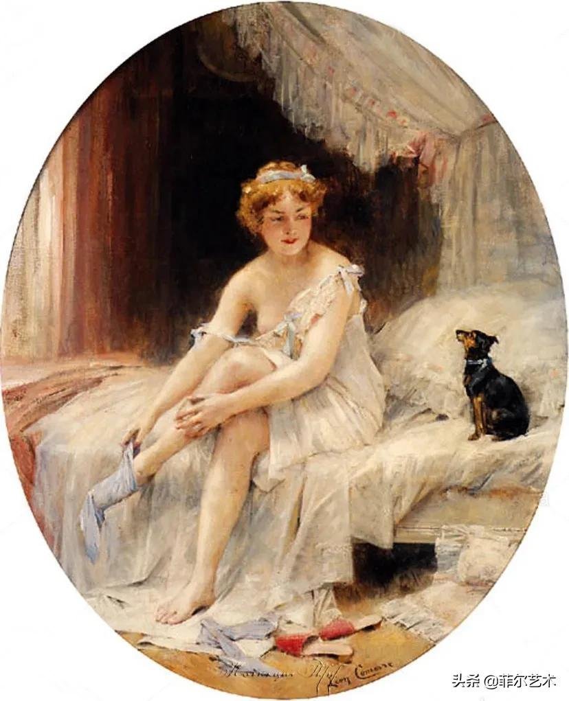 肖像@法国学院派著名画家科默尔,笔下的美丽女性犹如天使下凡