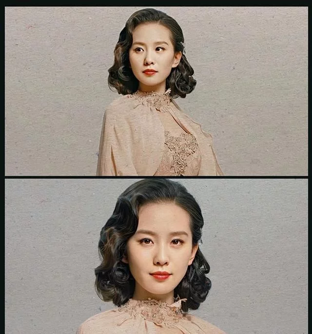 刘诗诗复古卷发搭配旗袍显出东方女性古典美图2