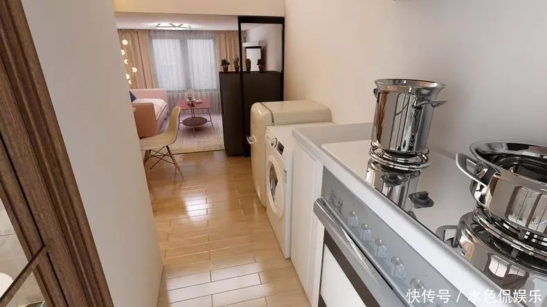 玄关处|玄关变厨房24㎡小户型单间爆改,上下层设计变48㎡复式,大赞!