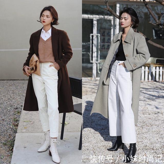 长筒靴|冬天,如何把白色裤子穿出时髦感?一要配对内搭,二要配对鞋子