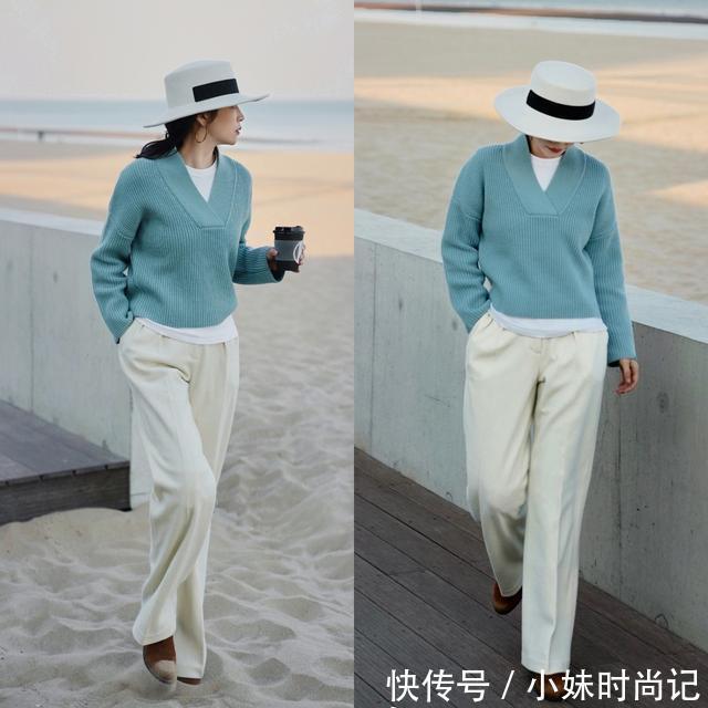 长筒靴|冬天,如何把白色裤子穿出时髦感?一要配对内搭,二要配对鞋子