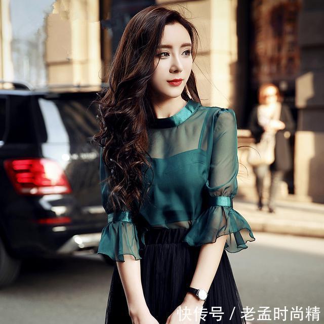 网纱|简约甜美的雪纺衬衫,显得干练精神