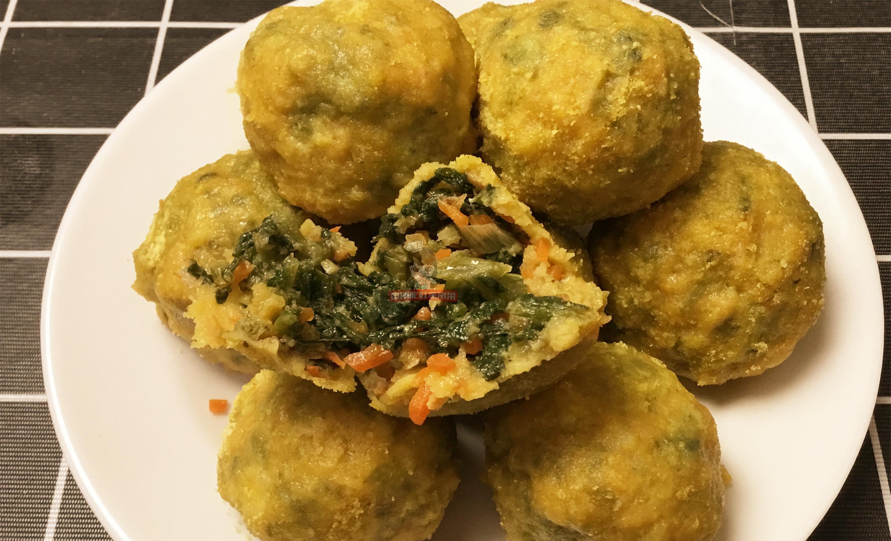 萝卜缨|玉米面菜团子,原始的味道,满满回忆的,心动吗快做起来吧