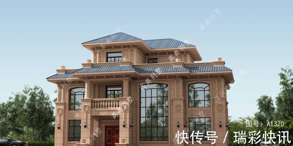 坡屋顶|这款三层欧式别墅,经济实用,让你看了就想要建的别墅。