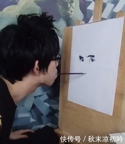 美术生|美术生作妖画薛之谦，高难度另类画法，看到眼睛表示无法淡定