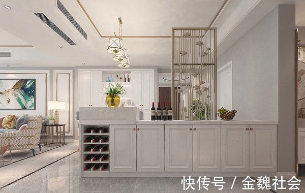 餐厅|四口之家的现代轻奢风装修,餐厅是家里面的亮点,入户感觉很惊艳