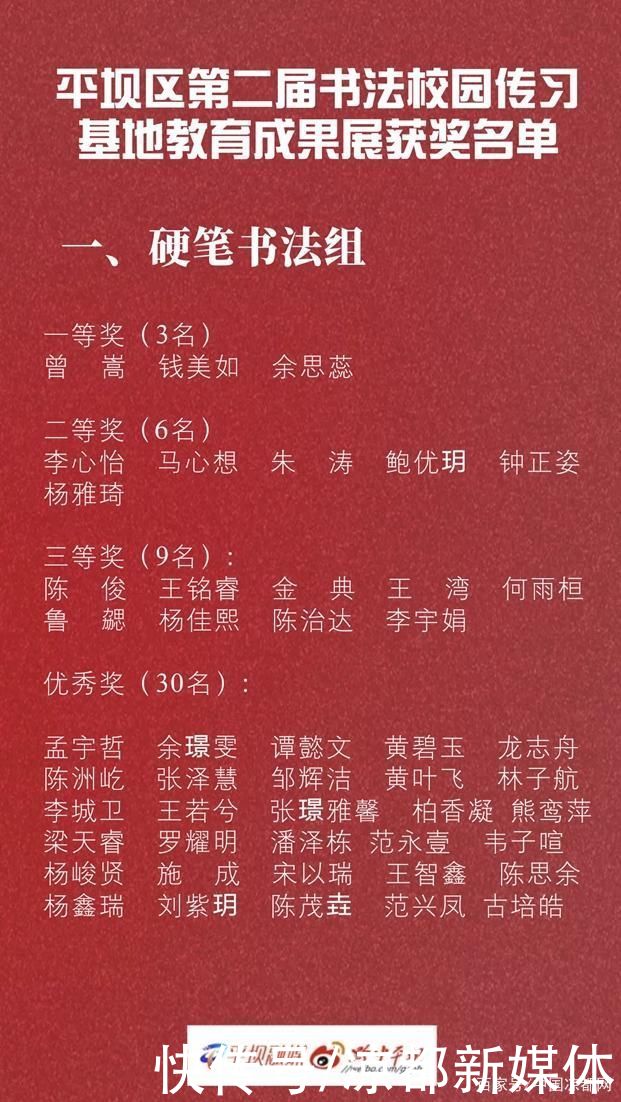  成果展|平坝区第二届书法校园传习基地教育成果展评选揭晓