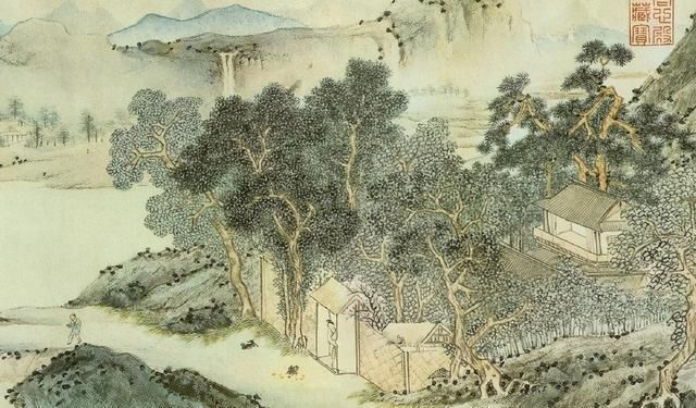 画友$文徵明笔下的《桃花源图》600年前的绘画真妙,构图严谨又漂亮