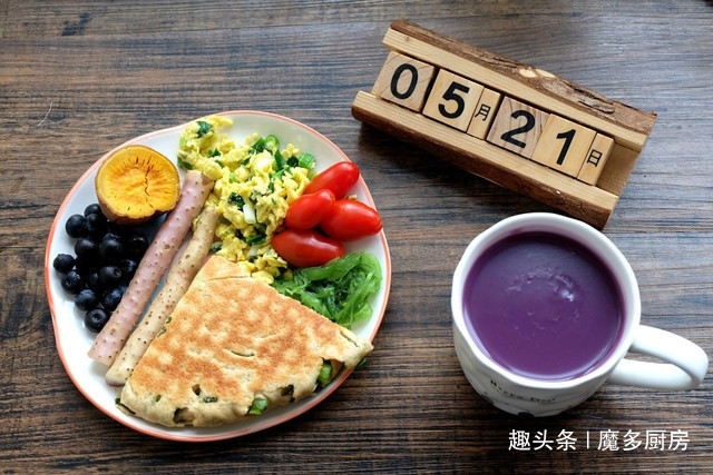 水煮西兰花|29天早餐分享,一人份,有荤有素有粗粮,自己做的早餐就是香