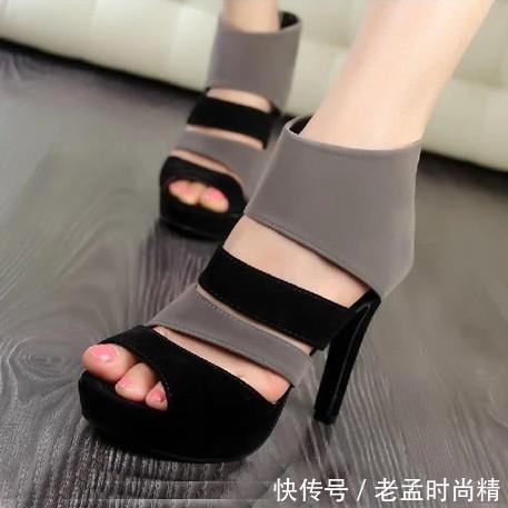 时髦|尖头鱼嘴鞋时髦有型,显得女性脚部线条非常柔美