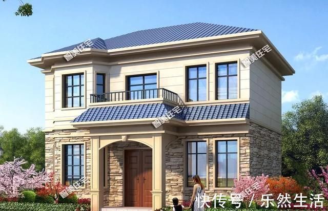 文化石|小尺寸造价低的二层别墅,第一栋颜值高,配堂屋和3个卧室