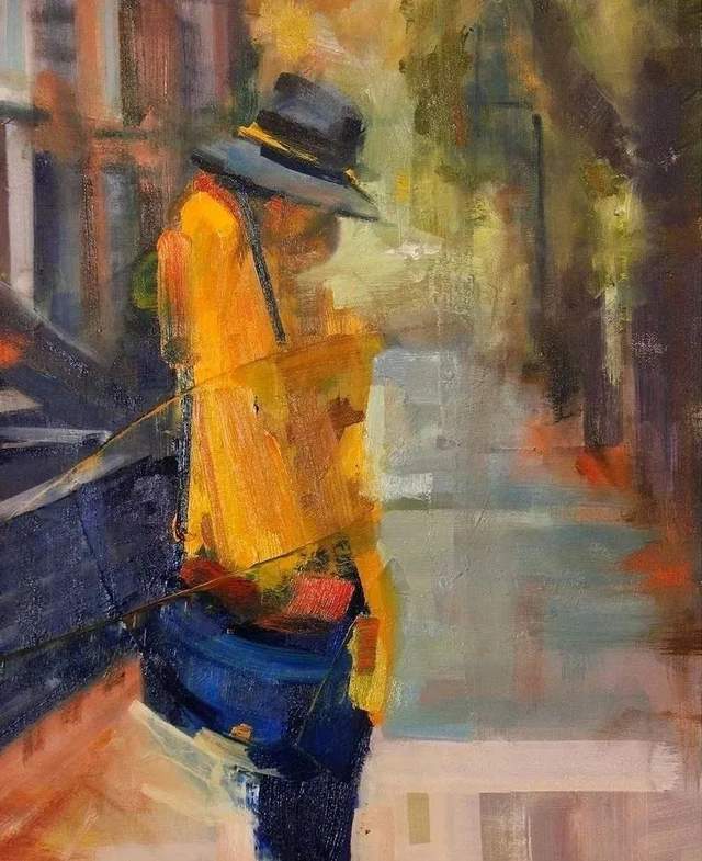 油画颜料|她以生动、动感和现代的笔触,描绘画面