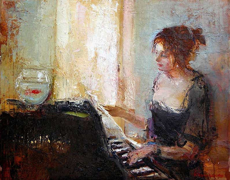 谢尔盖$乌克兰画家谢尔盖 瑞斯里什柯的油画,别有风味!