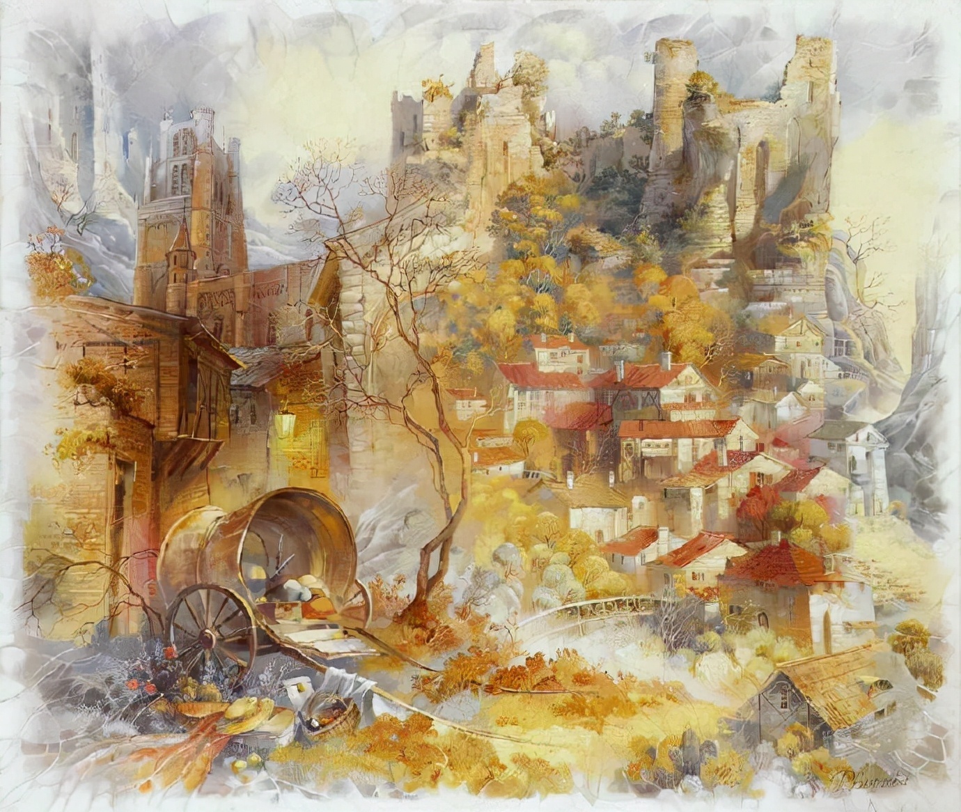 肖像$色彩明亮柔和的人物肖像,朦胧梦幻的风景作品,十分惹人喜欢