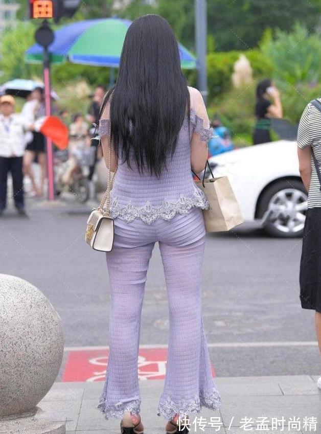 西装|浅紫色蕾丝薄纱上衣搭配阔腿长裤子, 清新自然, 时尚又减龄