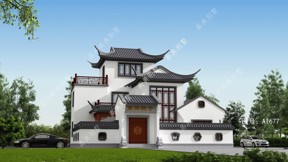 露台|中式庭院+车库+大露台的设计，真恨不得马上回家 建一栋 ！