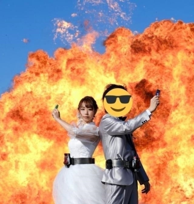 结婚照|假面骑士粉拍结婚照,直接来到拍摄片场“爆炸”,令人嫉妒!