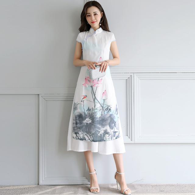 印花 岁月的沉淀与现代的冲刷!一袭改良旗袍裙,诠释东方女性神韵之美