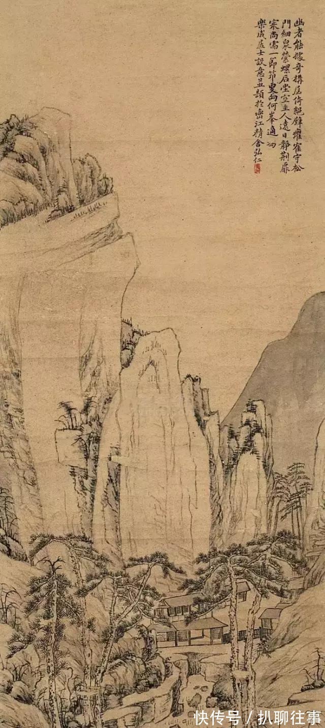 西岩松雪图@清初四大画僧笔下的意境山水,不只是养眼