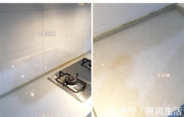 石英石|厨房石英石台面贴一层膜，跟新装的一样！不变色不开裂，省事省钱