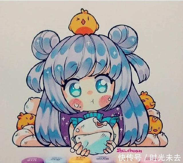 当头|人物马克笔Q版萌图,可以拿去当头像用