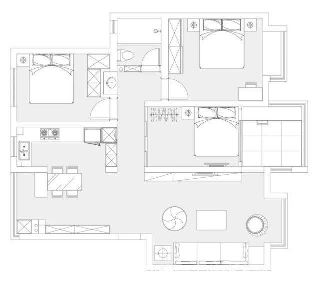 墙面|120平现代北欧风三居室,加入适当的深色设计更有格调