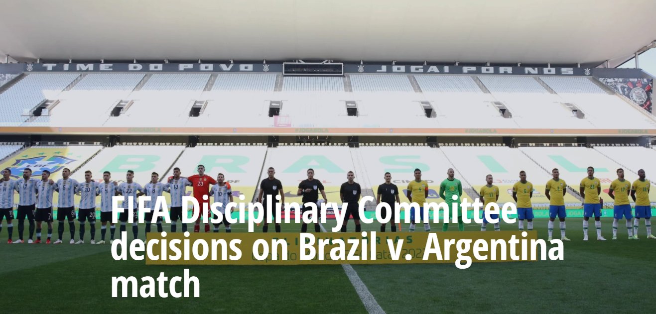 足协|FIFA官方：巴西vs阿根廷世预赛将择日重赛，双方足协被罚款