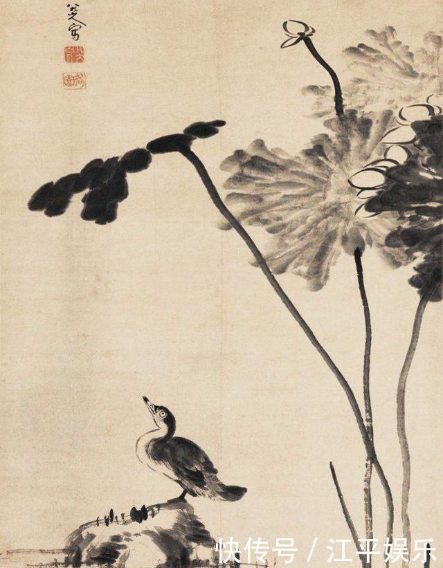 佛家!八大山人画了一只鸟,眼神忧郁,放大10倍,看懂的:都是过来人