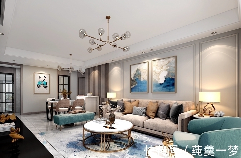 轻奢|130㎡现代轻奢完工,比样板间还漂亮,多功能电视墙超实用,满分!